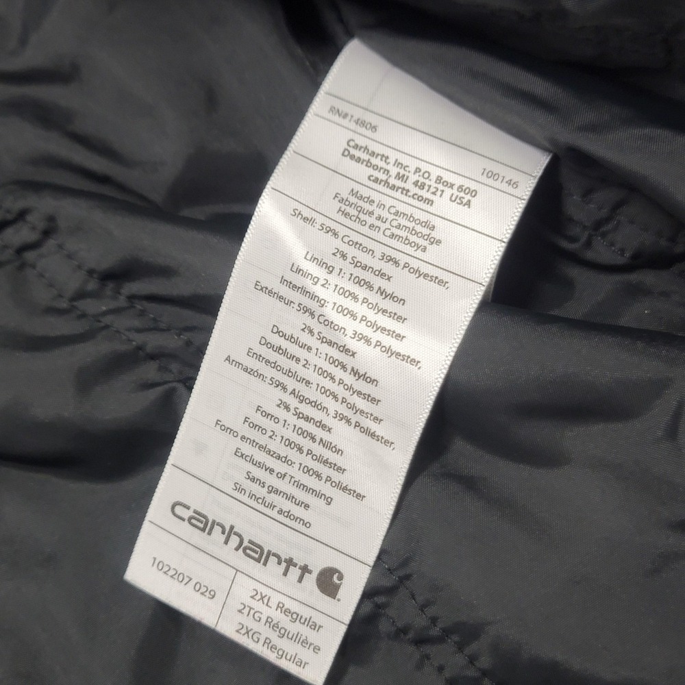 Carhartt Jacket Mens 2XL Gray Full Swing Cryder Thinsulate Canvas Work Insulated - Picture 5 of 15